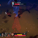A screenshot of Tribes of Midgard showing a giant being attacked by vikings.
